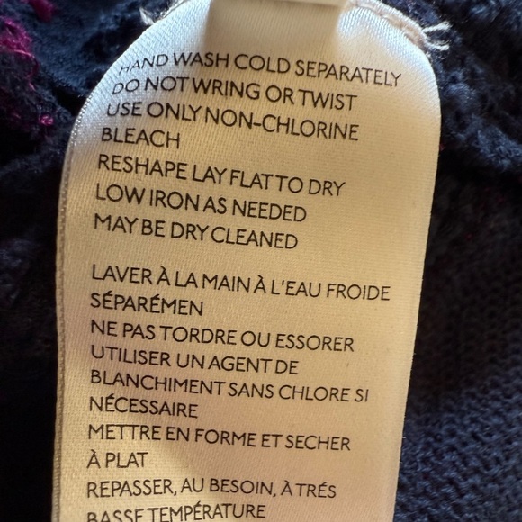 Free People Navy Persuasion Top with Pink Embroidery in Size Medium - Picture 8 of 9